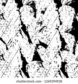 Wall fragment with scratches and cracks. Overlay grunge illustration over any design. Abstract grainy background with vintage effect