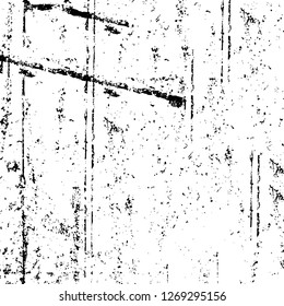 Wall fragment with scratches and cracks. Overlay grunge illustration over any design. Abstract grainy background with vintage effect
