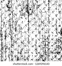 Wall fragment with scratches and cracks. Overlay grunge illustration over any design. Abstract grainy background with vintage effect