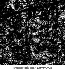 Wall fragment with scratches and cracks. Overlay grunge illustration over any design. Abstract grainy background with vintage effect
