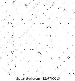 Wall fragment with scratches and cracks. Overlay grunge illustration over any design. Abstract grainy background with vintage effect