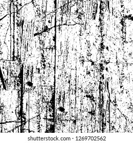 Wall fragment with scratches and cracks. Overlay grunge illustration over any design. Abstract grainy background with vintage effect