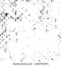 Wall fragment with scratches and cracks. Overlay grunge illustration over any design. Abstract grainy background with vintage effect