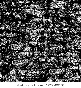 Wall fragment with scratches and cracks. Overlay grunge illustration over any design. Abstract grainy background with vintage effect
