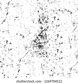 Wall fragment with scratches and cracks. Overlay grunge illustration over any design. Abstract grainy background with vintage effect