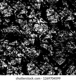 Wall fragment with scratches and cracks. Overlay grunge illustration over any design. Abstract grainy background with vintage effect