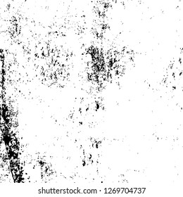 Wall fragment with scratches and cracks. Overlay grunge illustration over any design. Abstract grainy background with vintage effect