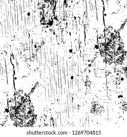 Wall fragment with scratches and cracks. Overlay grunge illustration over any design. Abstract grainy background with vintage effect