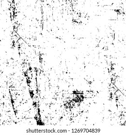 Wall fragment with scratches and cracks. Overlay grunge illustration over any design. Abstract grainy background with vintage effect