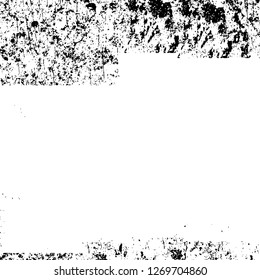 Wall fragment with scratches and cracks. Overlay grunge illustration over any design. Abstract grainy background with vintage effect