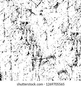 Wall fragment with scratches and cracks. Overlay grunge illustration over any design. Abstract grainy background with vintage effect