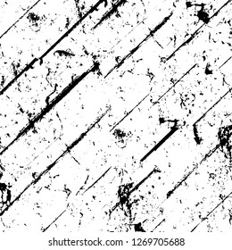 Wall fragment with scratches and cracks. Overlay grunge illustration over any design. Abstract grainy background with vintage effect