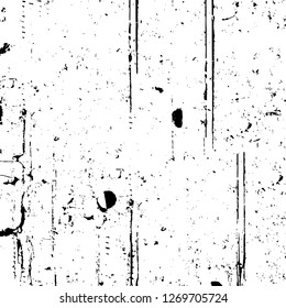 Wall fragment with scratches and cracks. Overlay grunge illustration over any design. Abstract grainy background with vintage effect