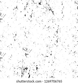 Wall fragment with scratches and cracks. Overlay grunge illustration over any design. Abstract grainy background with vintage effect