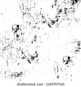 Wall fragment with scratches and cracks. Overlay grunge illustration over any design. Abstract grainy background with vintage effect
