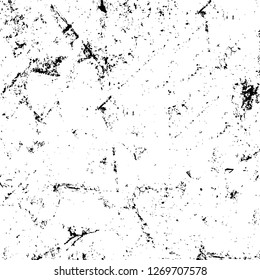 Wall fragment with scratches and cracks. Overlay grunge illustration over any design. Abstract grainy background with vintage effect