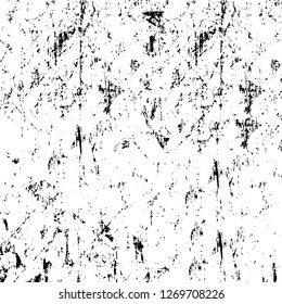 Wall fragment with scratches and cracks. Overlay grunge illustration over any design. Abstract grainy background with vintage effect