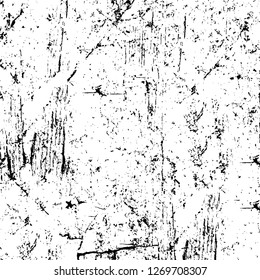 Wall fragment with scratches and cracks. Overlay grunge illustration over any design. Abstract grainy background with vintage effect