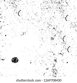 Wall fragment with scratches and cracks. Overlay grunge illustration over any design. Abstract grainy background with vintage effect