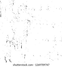 Wall fragment with scratches and cracks. Overlay grunge illustration over any design. Abstract grainy background with vintage effect