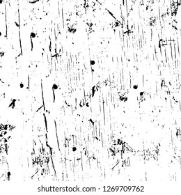 Wall fragment with scratches and cracks. Overlay grunge illustration over any design. Abstract grainy background with vintage effect