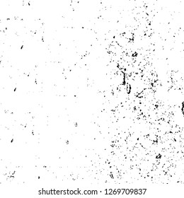 Wall fragment with scratches and cracks. Overlay grunge illustration over any design. Abstract grainy background with vintage effect