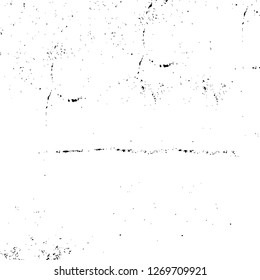 Wall fragment with scratches and cracks. Overlay grunge illustration over any design. Abstract grainy background with vintage effect