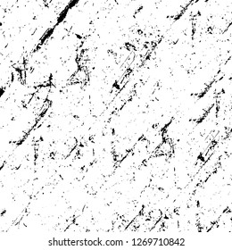 Wall fragment with scratches and cracks. Overlay grunge illustration over any design. Abstract grainy background with vintage effect