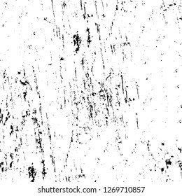 Wall fragment with scratches and cracks. Overlay grunge illustration over any design. Abstract grainy background with vintage effect