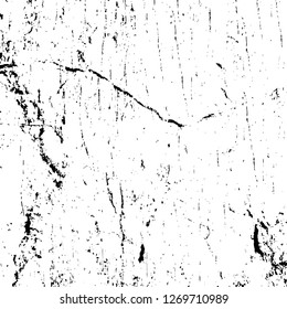 Wall fragment with scratches and cracks. Overlay grunge illustration over any design. Abstract grainy background with vintage effect