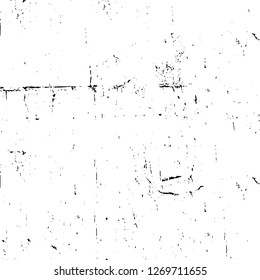 Wall fragment with scratches and cracks. Overlay grunge illustration over any design. Abstract grainy background with vintage effect