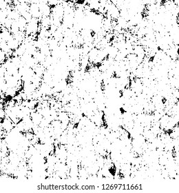 Wall fragment with scratches and cracks. Overlay grunge illustration over any design. Abstract grainy background with vintage effect