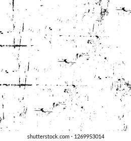 Wall fragment with scratches and cracks. Overlay grunge illustration over any design. Abstract grainy background with vintage effect