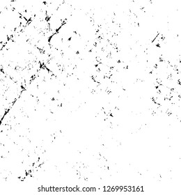 Wall fragment with scratches and cracks. Overlay grunge illustration over any design. Abstract grainy background with vintage effect
