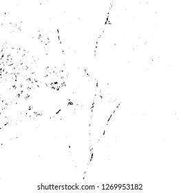 Wall fragment with scratches and cracks. Overlay grunge illustration over any design. Abstract grainy background with vintage effect