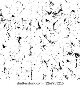 Wall fragment with scratches and cracks. Overlay grunge illustration over any design. Abstract grainy background with vintage effect