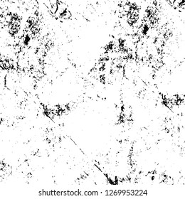 Wall fragment with scratches and cracks. Overlay grunge illustration over any design. Abstract grainy background with vintage effect