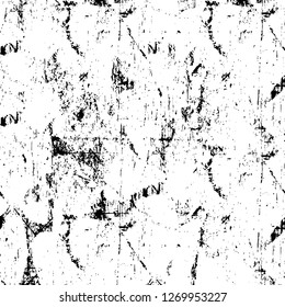 Wall fragment with scratches and cracks. Overlay grunge illustration over any design. Abstract grainy background with vintage effect