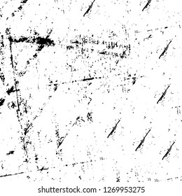 Wall fragment with scratches and cracks. Overlay grunge illustration over any design. Abstract grainy background with vintage effect