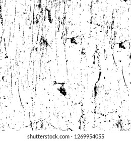 Wall fragment with scratches and cracks. Overlay grunge illustration over any design. Abstract grainy background with vintage effect