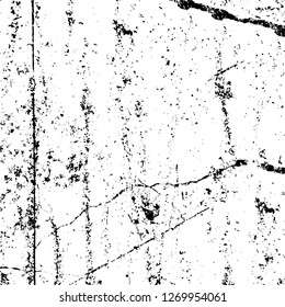 Wall fragment with scratches and cracks. Overlay grunge illustration over any design. Abstract grainy background with vintage effect