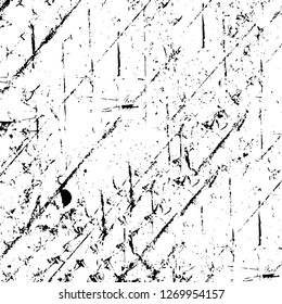 Wall fragment with scratches and cracks. Overlay grunge illustration over any design. Abstract grainy background with vintage effect