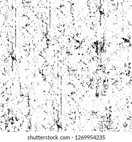 Wall fragment with scratches and cracks. Overlay grunge illustration over any design. Abstract grainy background with vintage effect