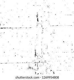 Wall fragment with scratches and cracks. Overlay grunge illustration over any design. Abstract grainy background with vintage effect