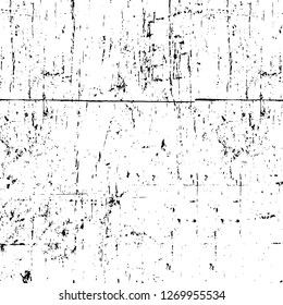 Wall fragment with scratches and cracks. Overlay grunge illustration over any design. Abstract grainy background with vintage effect