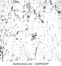 Wall fragment with scratches and cracks. Overlay grunge illustration over any design. Abstract grainy background with vintage effect