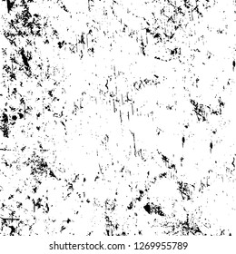 Wall fragment with scratches and cracks. Overlay grunge illustration over any design. Abstract grainy background with vintage effect