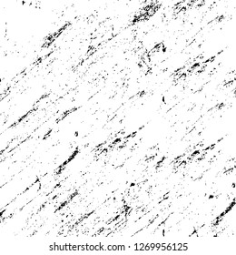 Wall fragment with scratches and cracks. Overlay grunge illustration over any design. Abstract grainy background with vintage effect