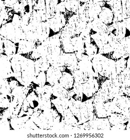 Wall fragment with scratches and cracks. Overlay grunge illustration over any design. Abstract grainy background with vintage effect