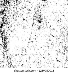 Wall fragment with scratches and cracks. Overlay grunge illustration over any design. Abstract grainy background with vintage effect
